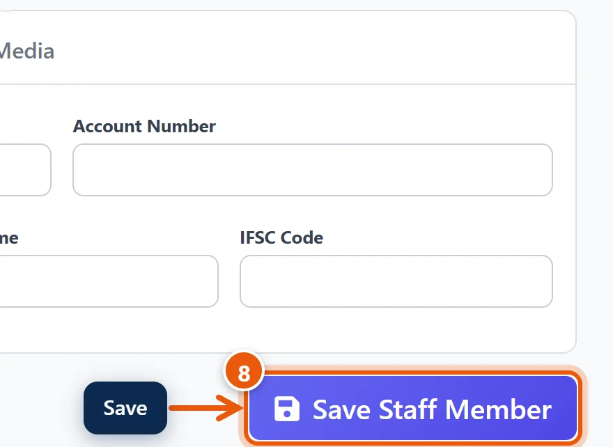 Click Save Staff Member at the bottom of the form